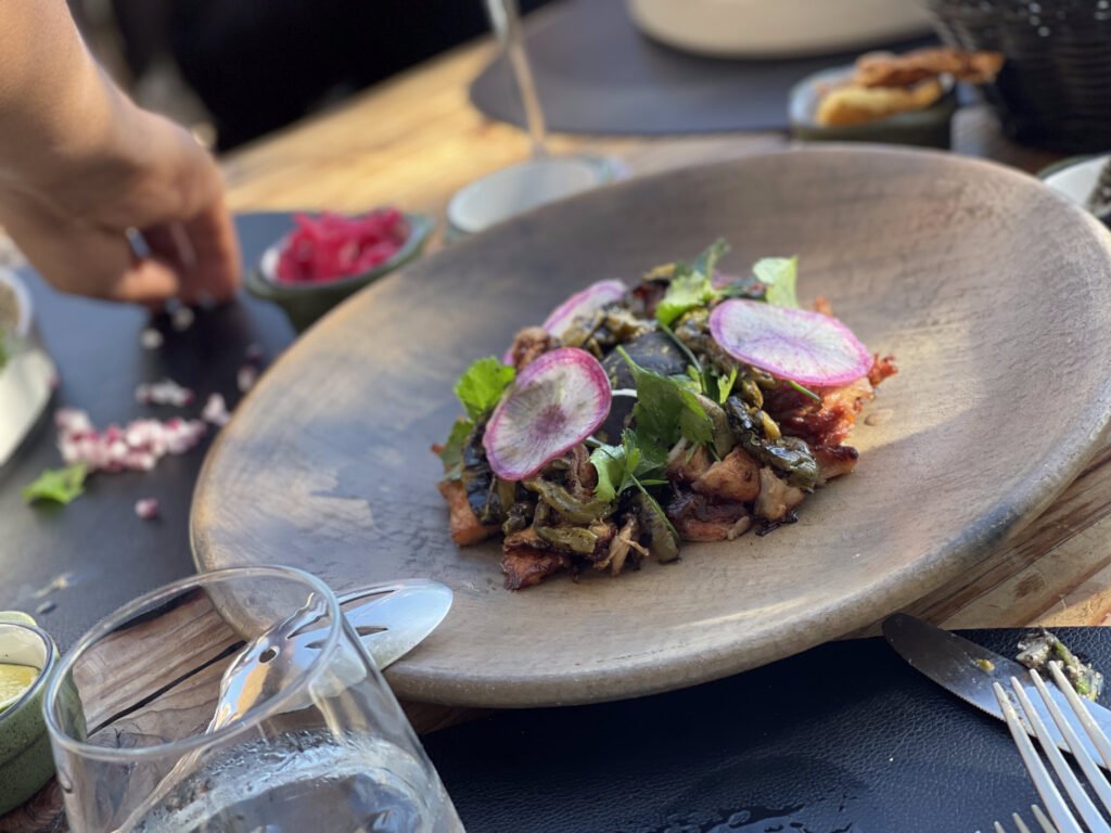 Delicious food at Monte Xanic Winery Artio Restaurant, Valle de Guadalupe Mexico Tour.