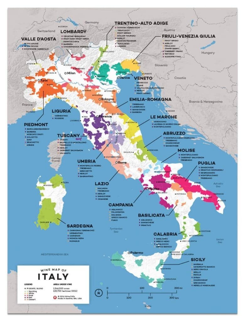 Navigate Italy’s Wine Country: A Detailed Map of Wine Regions